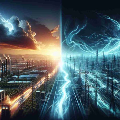 A dynamic and realistic high-definition scene representing a significant event in the energy sector causing substantial shockwaves across the world. The image should hint at the magnitude of the shift, showing a before-and-after comparison highlighting the transformations. Please depict dramatic changes in energy infrastructure, electricity networks, and related technological advancements, showcasing the majors shift from traditional to cutting-edge techniques. However, exclude real companies or specific identifiable elements.