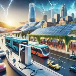 High-definition, realistic image representing the concept of electric revolution beginning in Wisconsin. The electricity-powered infrastructure is changing the face of daily commuting. Visualize charging stations replacing gas stations, electric buses and cars on the roads, solar panels powering public transport infrastructure, and happy commuters enjoying their eco-friendly journey.