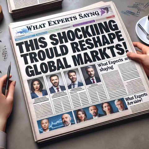 High-definition, realistic image of a newspaper with large, eye-catching headline reading 'This Shocking Trend Could Reshape Global Markets!' The newspaper also features a column titled 'What Experts Are Saying' with pictures of various financial experts expressing their opinions. Ensure a sense of urgency and importance are conveyed in the layout of the headlines and images.