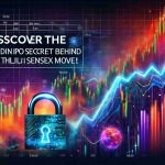 A realistic HD photo of a dramatic market move, symbolized by an ascending line graph with intense colors. Superimposed is a headline that reads 'Discover the Hidden IPO Secret Behind the Thrilling Sensex Move!' with a padlock image as a metaphor for the secret.