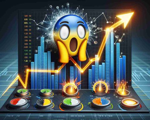 A realistic high definition image representing the concept of an unexpected shift in energy transfer's earnings. This could include symbolism such as a line graph with a dramatic rise or fall, an energy symbol, and a shocking face emoji to represent surprise. As further context, include multiple prediction dials or sliders being adjusted dramatically to signify analysts modifying their forecasts significantly.