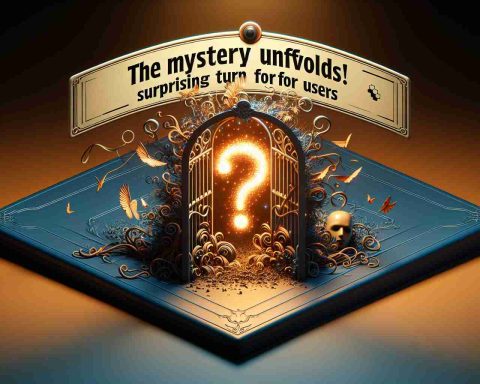 A high definition, realistic image of an intriguing scene labeled as 'The Mystery Unfolds! Surprising Turn for Users'. It could perhaps denote an unexpected scenario related to a game or user experience, creating a sense of fascination and surprise in the viewers.