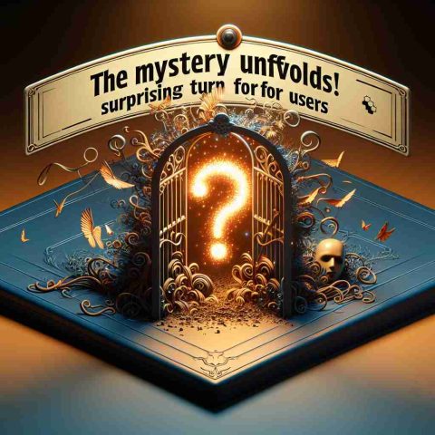 A high definition, realistic image of an intriguing scene labeled as 'The Mystery Unfolds! Surprising Turn for Users'. It could perhaps denote an unexpected scenario related to a game or user experience, creating a sense of fascination and surprise in the viewers.