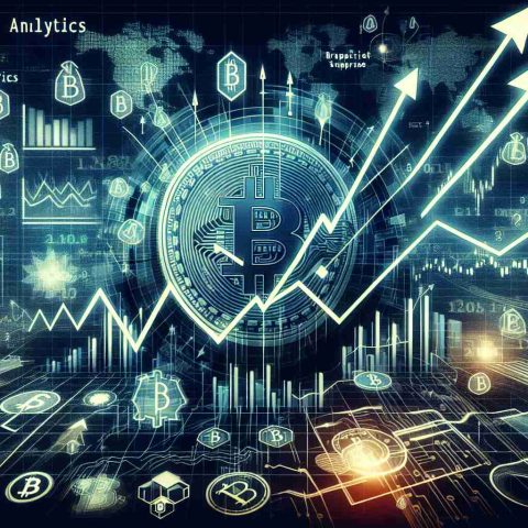 Generate an image representation of a market surprise related to a cryptocurrency exchange, showcasing dramatic arrows and charts signifying growth and possible insider activity. Incorporate details like analytics data, stock market graphs and financial symbols, conferring an atmosphere of intrigue and speculation.