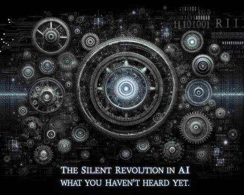 A high-definition, realistic photograph representing the Silent Revolution in Artificial Intelligence. Visualize this as a conceptual art piece featuring a multitude of gears, circuits, and binary code, symbolizing the unseen advancements in technology. The backdrop could be a dark void, signifying how much we've yet to uncover about this revolution. Superimpose the title 'The Silent Revolution in AI. What You Haven't Heard Yet.' across the image, spotlighting the euphonic irony of its silence amidst the technological whirl.