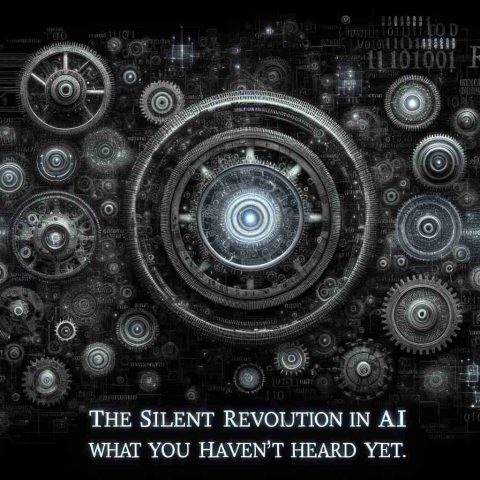 A high-definition, realistic photograph representing the Silent Revolution in Artificial Intelligence. Visualize this as a conceptual art piece featuring a multitude of gears, circuits, and binary code, symbolizing the unseen advancements in technology. The backdrop could be a dark void, signifying how much we've yet to uncover about this revolution. Superimpose the title 'The Silent Revolution in AI. What You Haven't Heard Yet.' across the image, spotlighting the euphonic irony of its silence amidst the technological whirl.