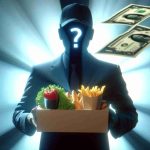 A realistic high-definition image of a large financial investment move by a fictional food delivery company. The image captures the sense of surprise and disbelief by revealing the silhouette of an anonymous investor who has decided to make a significant investment.