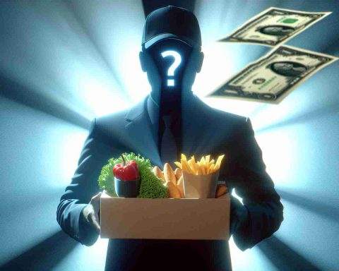 A realistic high-definition image of a large financial investment move by a fictional food delivery company. The image captures the sense of surprise and disbelief by revealing the silhouette of an anonymous investor who has decided to make a significant investment.