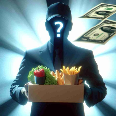 A realistic high-definition image of a large financial investment move by a fictional food delivery company. The image captures the sense of surprise and disbelief by revealing the silhouette of an anonymous investor who has decided to make a significant investment.