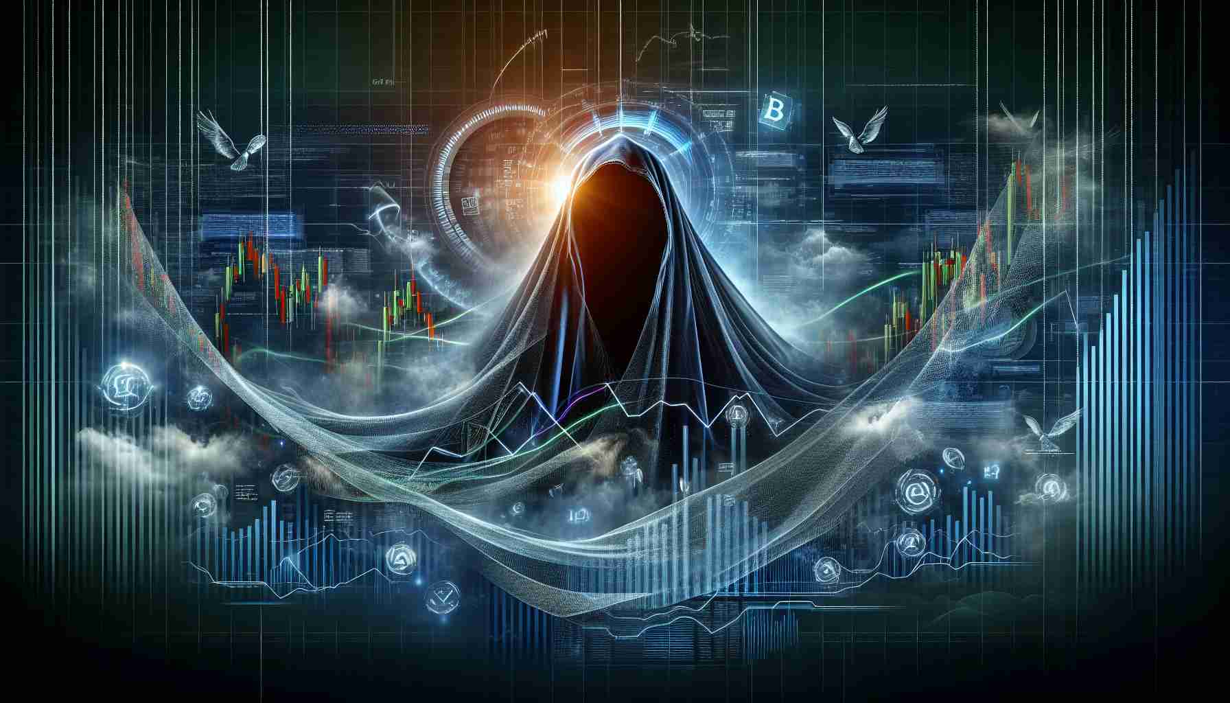 Realistic high-definition image depicting the metaphorical 'Secrets of the Upcoming IPO'. Elements might include a cryptic veil representing secrecy, a stock market chart trending upwards to symbolize the IPO, and a digital interface suggesting technology services. All these surrounded by an aura of mystery as if something is withheld from plain sight. Please avoid any specific reference to 'ServiceTitan'.