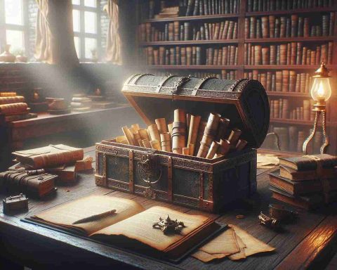 Create a realistic, high-definition image showcasing the scene of an expert's secret being unveiled. The setting could be a mysterious study room filled with aged books and curious artifacts. A well-lit workshop table is in focus and on it, an open, ancient-looking chest revealing its hidden treasures; perhaps some exotic tools or rarely seen archives, signifying the expert's secret knowledge. Emphasize the depth and detail of the hidden objects in the chest.