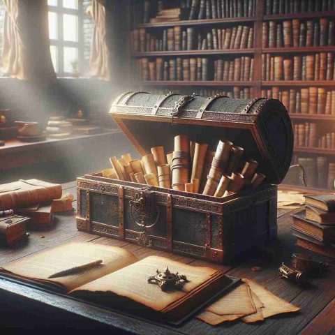 Create a realistic, high-definition image showcasing the scene of an expert's secret being unveiled. The setting could be a mysterious study room filled with aged books and curious artifacts. A well-lit workshop table is in focus and on it, an open, ancient-looking chest revealing its hidden treasures; perhaps some exotic tools or rarely seen archives, signifying the expert's secret knowledge. Emphasize the depth and detail of the hidden objects in the chest.