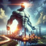 Realistic high-definition image representing the concept of a massive stake boost in an energy sector. The scene includes a metaphorical giant, symbolizing the energy entity, exhibiting strength and potential. The depiction should suggest the energy giant as the next big thing, brimming with vibrancy, potential, and forward momentum.