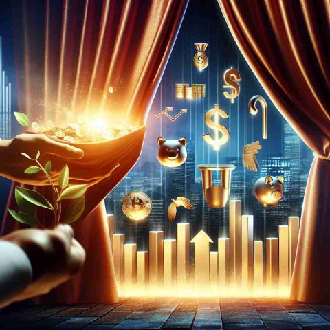 Create a high-definition, realistic image representing the concept of investments being unveiled, with a strong emphasis on abundant opportunities. The scene might include a curtain being pulled back to reveal symbols of various investment opportunities such as stocks, bonds, real estate, and precious metals. The overall mood should be one of excitement and promise, with vibrant colors and a sense of overwhelming potential.