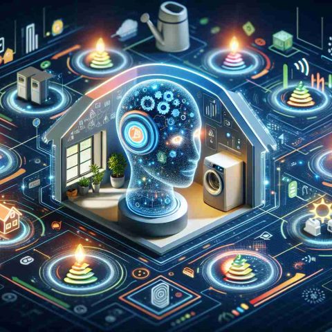 Detailed high definition depiction of Artificial Intelligence technology innovatively utilized in smart home energy systems. The scene should vividly illustrate energy-efficient appliances synced with an advanced AI system. Show different indications and symbols to express the unseen impacts and benefits of AI in energy conservation in households.