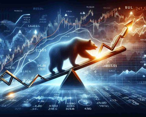 Detailed image illustrating the concept of market rebound, signifying a potential temporary break. The impact of this rebound can be represented through the sudden movement of indices like a seesaw, exhibiting a surprising uptick. The elements should symbolize the bear and bull market, stock market graphics with ascending arrows, charts displaying an increase, indicating optimism among investors. The background can be an abstract representation of a stock market, infused with numbers and lines to portray the trend, movement and volatility. The overall image should capture the sense of a rising economy and investor confidence at a glance.