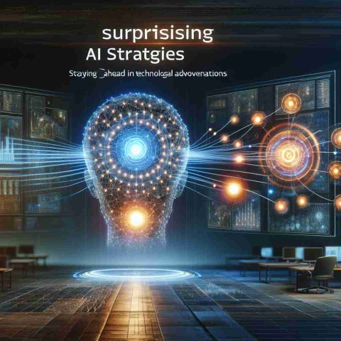 Realistically detailed image depicting the concept of surprising AI strategies. This should look like a high definition image of a futuristic dashboards showing glowing neural networks, advanced algorithms, and complex data stream. The setting should indicate an innovative environment, hinting towards the secret to staying ahead in technological advancements.