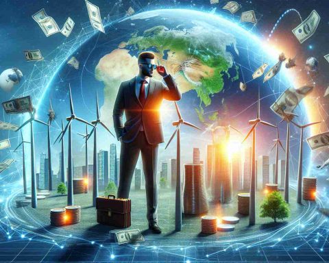 A realistic graphic interpretation in high definition of the concept: 'Is investing in a major renewable energy company the secret to sustainable returns?'