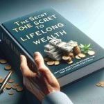 Realistically styled high definition illustration of a book cover titled 'The Secret to Lifelong Wealth' highlighting the significance of making wise investments that have the potential to change everything.