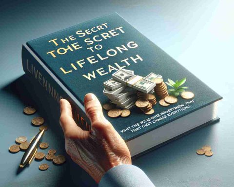 Realistically styled high definition illustration of a book cover titled 'The Secret to Lifelong Wealth' highlighting the significance of making wise investments that have the potential to change everything.