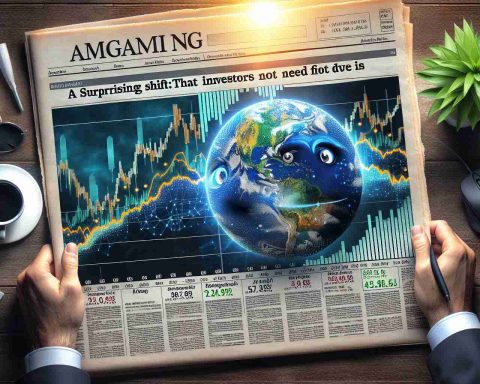 High-definition image depicting a surprising shift in Amazon's stock. Include key data visualisation elements such as a graph with dramatic changes, and a newspaper headline saying 'A Surprising Shift: What Investors Need to Know'. Make sure the image gives the impression of a significant, unexpected change. Use a realistic style for this depiction.