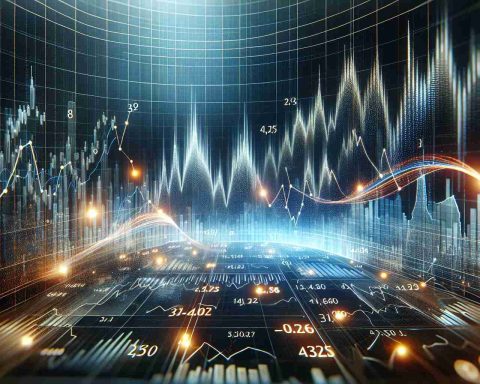 Generate a high-definition, lifelike image representative of a sudden twist in the stock market, with critical numbers being revealed. The focus of this image should be a graph or chart showing dramatic fluctuation in market values with certain key figures prominently highlighted.