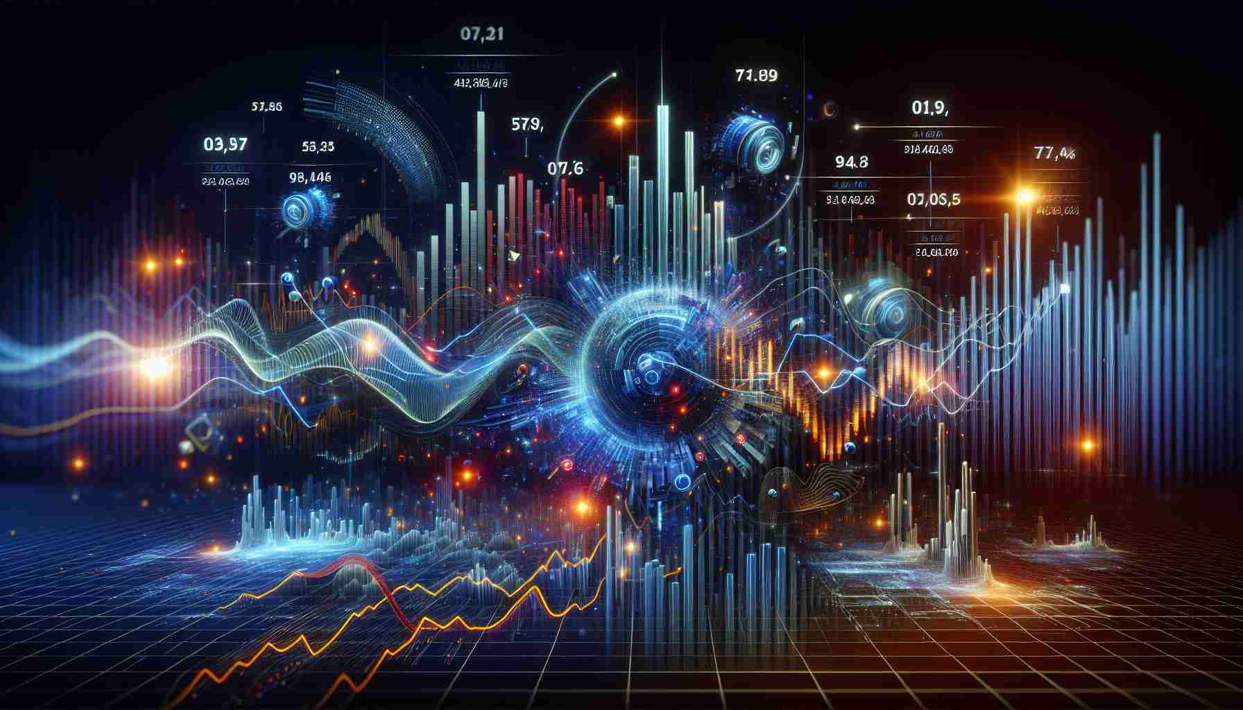 Visualize a realistic, high-definition image which translates the concept of surprising fluctuations in the after-hours trading price of a well-known electric car company. The image can include expressive abstract patterns and graphs indicating sharp rises and declines, or unusual activity. Remember, this image doesn't contain any text except a bar chart showing price movements, as it's meant to encapsulate the idea of missing out on significant financial events.