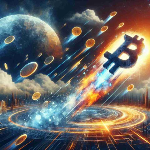 An ultra-high-definition image concept depicting the stunning surprise in the world of cryptocurrency. Imagine an abstract representation of a company making a bold, strategic move. This could entail the company logo or symbol dynamically soaring into a sky filled with digital, glowing coins to symbolize financial growth and the potential skyrocketing of an investment portfolio. Visualize the excitement, surprise and the thrilling nature of such unexpected developments in the digital finance and investment sphere.