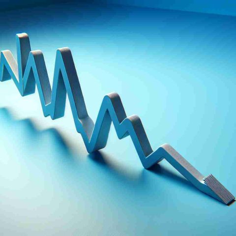 A realistic high-definition image representing the concept of 'unexpected twists and shocking declines'. This could be visualized as a zigzag line or a steep downward graph depicting a major drop, placed on a bright backdrop. The image should convey a sense of sudden change, unpredictability, and surprise.