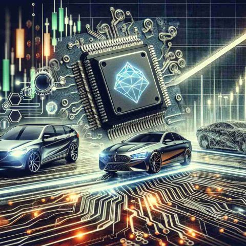 A detailed, high definition digital representation showcasing the power of artificial intelligence as a major driving factor for the growth of a generic electric car company. The image should depict symbolic elements like futuristic cars, advanced AI chips, and stock growth charts, emphasizing the intertwined relationship between technological innovation and stock market performance.