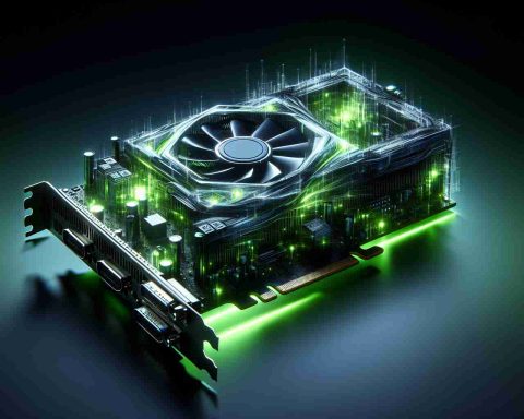 A high-definition, life-like digital rendering of an abstract concept representing a revolutionary advancement in gaming technology. Picture a powerful graphics card with luminous green lights and state-of-the art technology components, encapsulated by the idea of transformative change and innovation in the gaming industry.