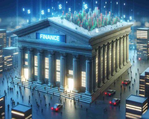 A high-definition, realistic image depicting the concept of an incoming frenzy of Initial Public Offerings (IPOs). The scene involves a metaphorical representation of a financial institution, possibly visualized as a massive, imposing building labeled 'Finance', preparing or 'gearing up' for the anticipated event. This readiness could be symbolized by a flurry of activity, such as doors being flung open, lights being switched on or staff scurrying about.