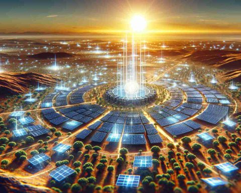 Detailed high-definition image of a momentous breakthrough in solar power. The image showcases a sunlit and thriving African landscape replete with abundant solar panels harnessing the energy of the sun. The technology radiates an aura of innovation, prosperity, and the promise of becoming the next energizing powerhouse. Include futuristic, large-scale solar farms filling the horizon, highlighting the potential for clean energy in Africa.