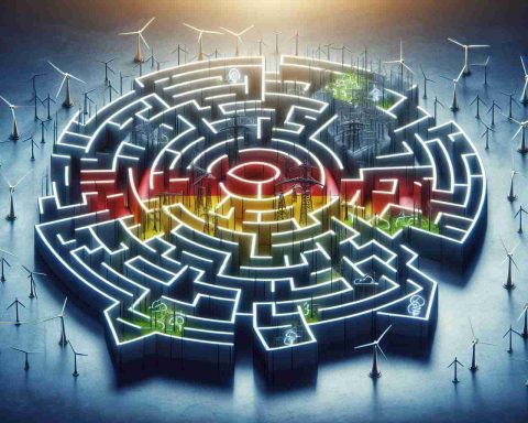 A high-definition, realistic illustration of an intricate maze that symbolizes Germany's energy sector. Within the maze, several paths are filled with obstacles and hurdles which embody the crisis in Germany's energy industry. The solution to the maze is faintly illuminated, suggesting that the solution to the energy crisis might be clearer than the problem itself.