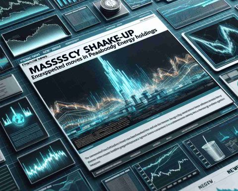 Generate a high-definition, realistic image of a financial news headline. The headline reads 'Massive Shake-Up: Unexpected Moves in Peabody Energy Stock Holdings'. Visualize the headline on a digital news site, accompanied by relevant imagery such as graphs showing stock market fluctuation, company logos, and thematic symbols reflective of the energy sector.