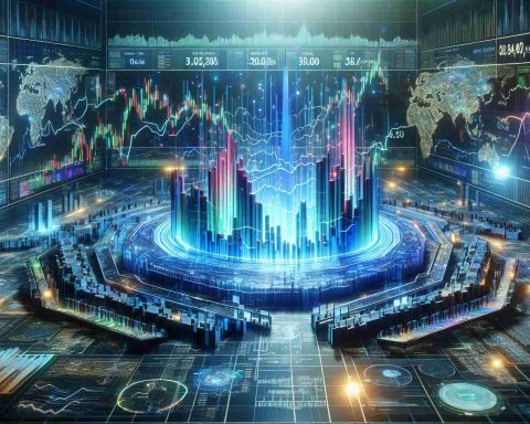 An ultra-high-definition image of a stunning visual representation of stock market graphs and diagrams meant to depict a platform's triumph due to a breakthrough in AI technology. The image can potentially include a headline that says 'Online Platform Shocks Investors with AI Triumph! Discover Why This Stock Is a Hidden Gem.'