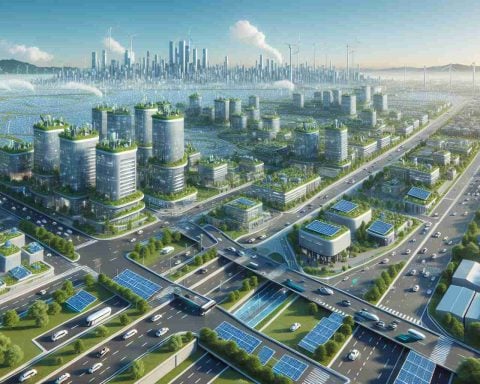 An HD realistic representation of Hydrogen Technology as the potential future of Clean Energy. Visualize a futuristic landscape powered by hydrogen technology. You see smart cities with carbon-neutral buildings adorned by green spaces. Rooftop solar panels and hydrogen fuel cells can be seen everywhere powering the city. People commute in state-of-the-art hydrogen-powered vehicles. The sky above is clear and pollution-free, signifying the impact of this clean energy source.