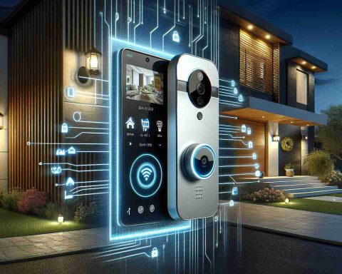 Create a realistic HD image illustrating the future of home safety. The image should focus on innovative smart doorbells with a selection of advanced features such as motion sensor capabilities, built-in video camera functionality, facial recognition software, and interactive access management tools. The doorbells should be prominently displayed on various modern and sleek house entrance designs, reflecting different global architectural preferences.