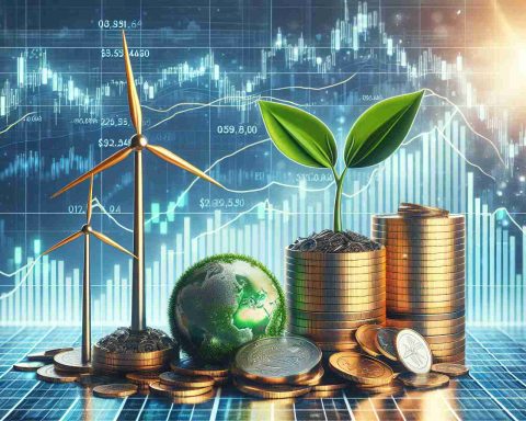 A high-definition, realistic picture depicting the concept of top three green energy stocks that could transform a financial portfolio. The image presents symbolic representations like wind turbines for wind energy, solar panels for solar energy, and a plant growing out of coins for organic or bioenergy. On the background, there are financial charts showing their performance with upward trends, indicating growth potential.