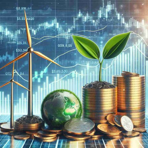 A high-definition, realistic picture depicting the concept of top three green energy stocks that could transform a financial portfolio. The image presents symbolic representations like wind turbines for wind energy, solar panels for solar energy, and a plant growing out of coins for organic or bioenergy. On the background, there are financial charts showing their performance with upward trends, indicating growth potential.