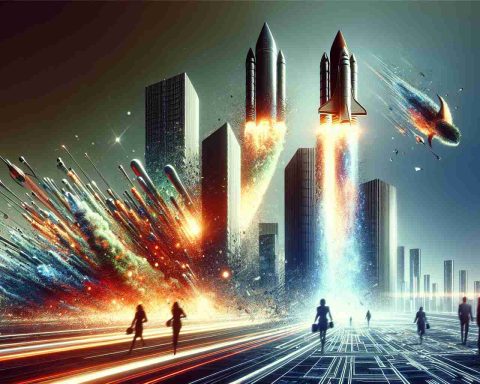 A detailed, high-definition image that symbolizes explosive growth in the technology sector. Specifically, it portrays the strategy of a fictitious tech giant in the customer-to-customer (C2C) market that has significantly altered the dynamics of this segment. The image could feature metaphorical representations such as towering skyscrapers, rocket ships, or fast-growing trees to convey the concept of rapid evolution and dominance.