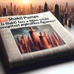 Realistic HD image of an newspaper headline that reads: 'Is Shakti Pumps Facing a Hidden Crisis Despite Impressive Figures?'