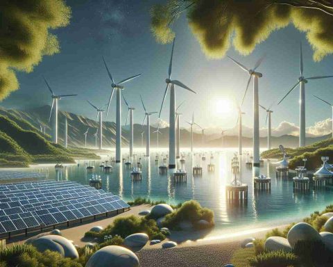 A realistic, high-definition image depicting the future of clean energy. The scene should show groundbreaking energy infrastructure such as advanced solar panels, colossal wind turbines, and state-of-the-art wave energy converters, all placed in a serene, natural landscape setting. This image reveals surprisingly innovative power sources, sparking our imagination as to where future sustainability could take us.