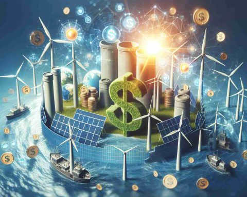 High definition, realistic photo representing the concept 'Is Investing in Clean Energy the Key to a Sustainable Future?'. The imagery could include renewable energy sources such as wind turbines, solar panels, hydroelectric dams, and perhaps more abstract symbolic elements related to sustainability and financial growth.