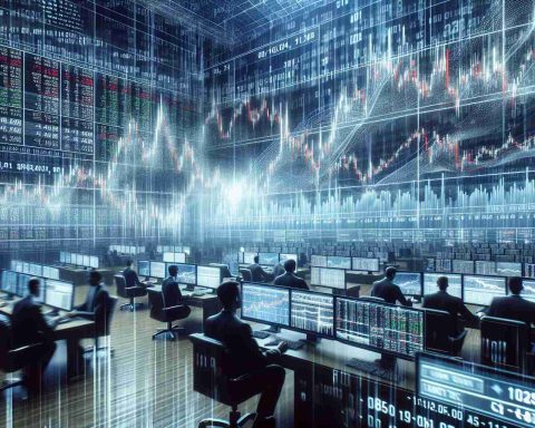 A high-definition, photorealistic image depicting a fluctuating stock market scenario. Capture the intensity of the financial district in the throes of a significant market downturn. Include visuals of binary code representing fluctuating market data, graphs showing steep declines, and ticker tape with rapidly changing numbers. The setting could be a trading floor, with visibly stressed traders and brokers, represented by an ethnically diverse group of both men and women, all busy at their workstations. Do not include identifiable logos or specific references to any real-world individuals or companies.