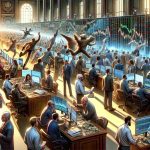 A highly detailed and realistic, high-definition depiction of a bustling stock market. Illustrate various fictional characters actively trading stocks and engaging in intense negotiations. Among them, there is a character who's known for their previous major investment endeavors. Now, against all odds and evoking surprise, they're leveraging a sudden, unexpected surge in their financial performance. Convey the chaos and excitement of this unexpected twist with the tumultuous environment and the various reactions of the people around.