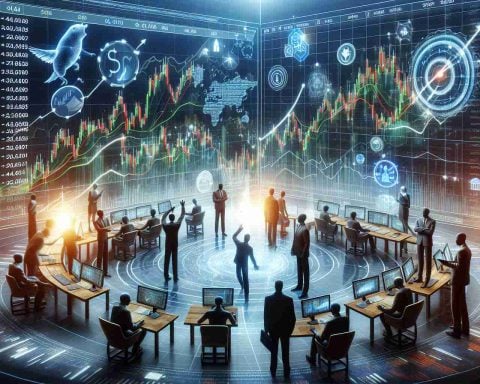 Visualize a realistic HD image representing a significant selling action in the stock market, focusing on the movement of shares of a generic large tech company. The scene also reflects investor responses, expressing surprise, careful study, or decisive actions. Include elements like stock market graphs, symbols of technology companies, and figures representing investors.