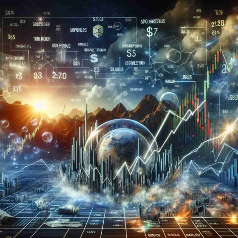 An image illustrating the concept of explosive growth versus bubble trouble, as symbolized by a rising stock. The center stage is occupied by a dynamic stock market chart that brilliantly depicts the sharp climbs and perilous drops universally associated with these two phenomena. The backdrop is filled with relevant financial symbols and elements, reflecting the all-encompassing nature of the stock market world. High-definition, with a touch of realism to convey the intensity and gravity of the financial world and its unpredictable nature.