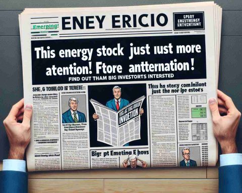 Generate an HD image of a newspaper headline that reads 'This Energy Stock Just Got More Attention! Find Out Why Big Investors Are Interested.' The newspaper should look realistic with other sections visible around the headline.