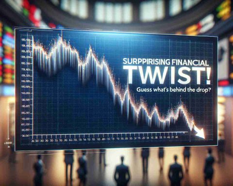 A realistic, high-definition image that visually represents a surprising financial twist. It depicts a graph dramatically dropping, symbolising a sudden financial downfall. The unexpected aspect should be captured through the intense curvature of the graph. The background could be a blurred image of a busy stock market for context. The headline 'Surprising Financial Twist! Guess What’s Behind the Drop?' should be placed prominently in the image